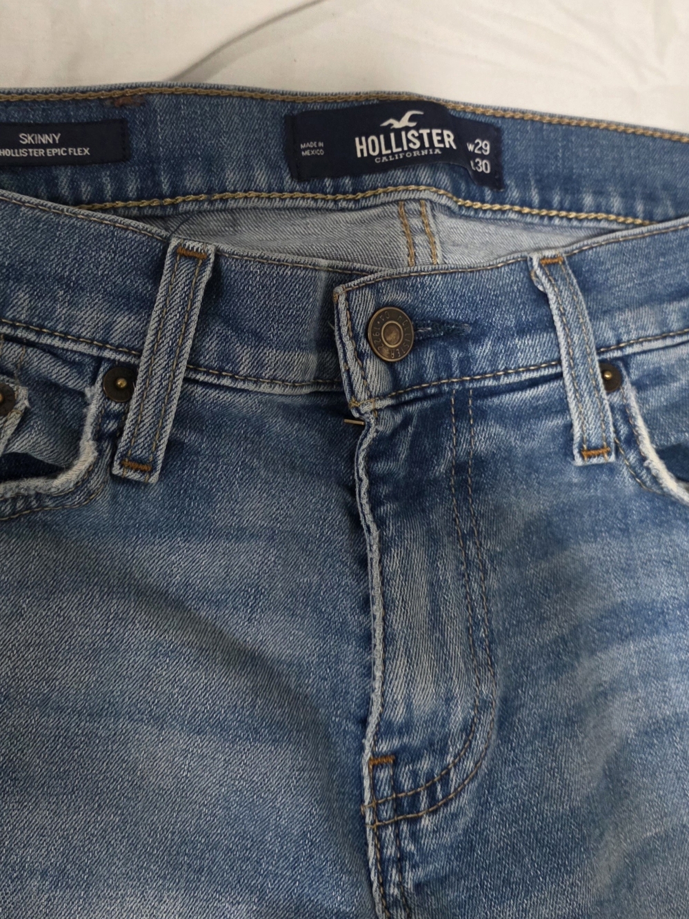 Hollister Men's Epic Flex Skinny Jeans - Light Blue Denim 29x30